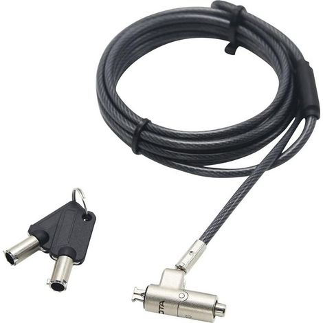 DICOTA Dicota D31886 - 2 m - Kensington - 2 clés - Caoutchouc - Acier zingué - Noir - Argent