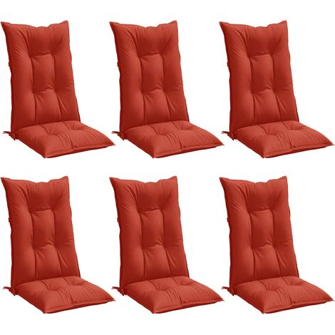 Maison Exclusive - Hochlehner-Auflagen 6 Stk. Melange Rot 120x50x (1/5)