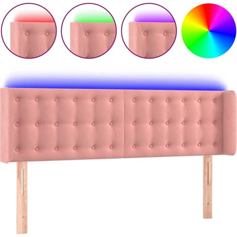 Maison Exclusive - Testiera a LED Rosa 147x16x78/88 cm in Velluto