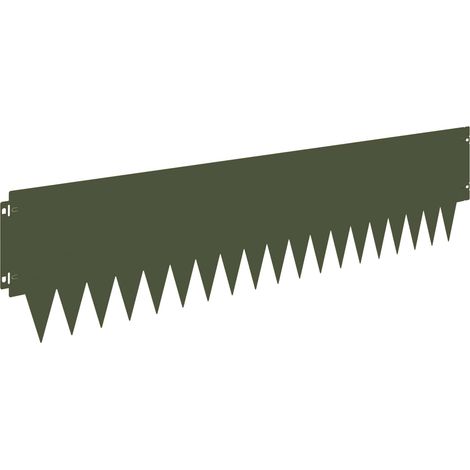 Raseneinfassung 10 pcs 103 x 25 cm Metall Olivgrün vidaXL
