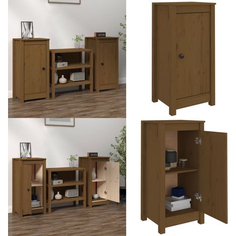 Buffets 2 pcs Marron miel 40x35x80 cm Bois massif de pin - buffet - buffets - Home & Living (1/5)