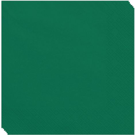 Lot de 20 serviettes en papier jetables 2 couches - 33 x 33 cm - Vert foncé - Pour décoration de table de mariage, anniversaire, Noël, fête (1/3)