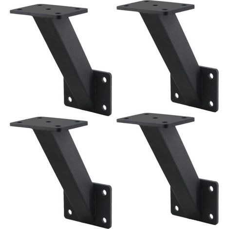 Lot de 4 supports muraux pour rampe d'escalier en acier robuste (1/5)