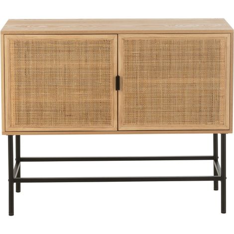 Meuble de rangement en bois et métal Naturel 40x110x90 cm (1/5)