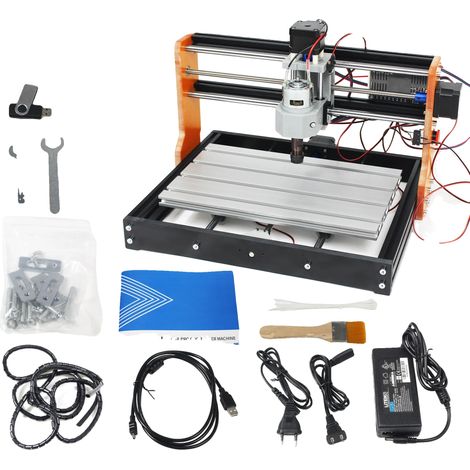 Fresadora CNC, módulo de grabado láser, diseño compacto, estándar 3018 Pro, con láser de 7 W. (1/2)