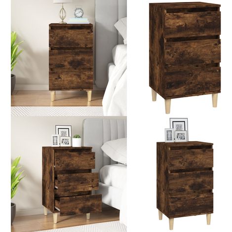 Nachttisch Räuchereiche 40x35x70 cm Holzwerkstoff - Nachttisch - Wohnzimmermöbel - Esszimmermöbel - Schlafzimmerschrank - Holzmöbel - Home & Living (1/5)