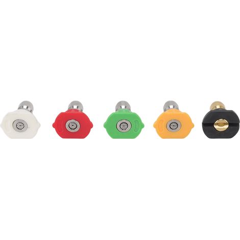 5 pièces buses nettoyeur haute pression, forme large éventail, kit buses jet puissant rinçage 1.07mm / 0.042 pouces