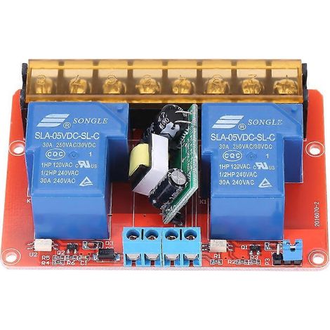 AC100V-250V 30A Hochleistungs-2-Kanal-Relais DC5V Hoch-/Niedrigpegel-Triggerschaltermodul (1/4)