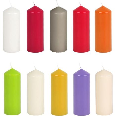 6 Stück große Stumpenkerzen 18x6,8cm Weihnachten Advent 6er Set 64h Brenndauer (1/5)