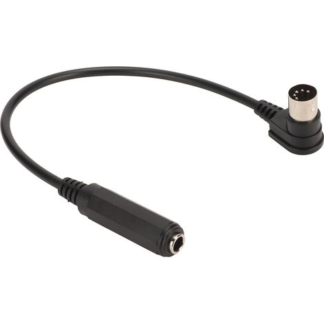 Câble adaptateur universel 6,35 mm femelle vers MIDI 5 broches (6,35 mm femelle 1/4 pouce vers DIN MIDI 5 broches mâle, angle de 90°) (1/5)