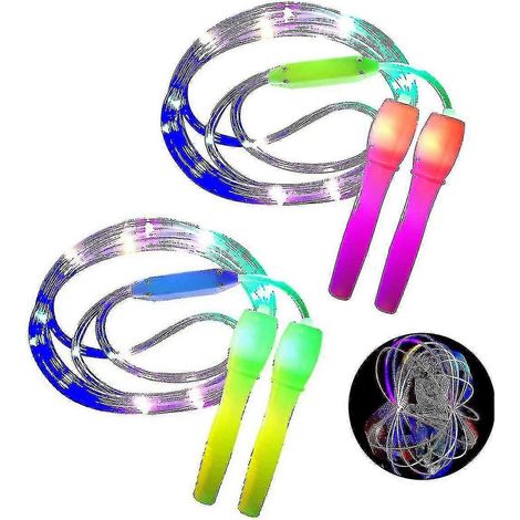 Set aus 2 LED-Springseilen mit verstellbarer Länge und drei Beleuchtungsmodi, ideal für Kinder, leichte Spiele und Fitness. (1/3)