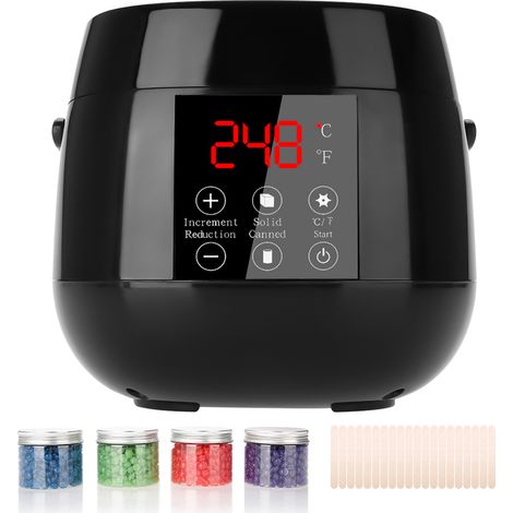 Kit de chauffe-cire pour épilation avec écran LED intelligent, comprenant de la cire dépilatoire, des perles de cire et un bâtonnet applicateur (version américaine) (1/5)