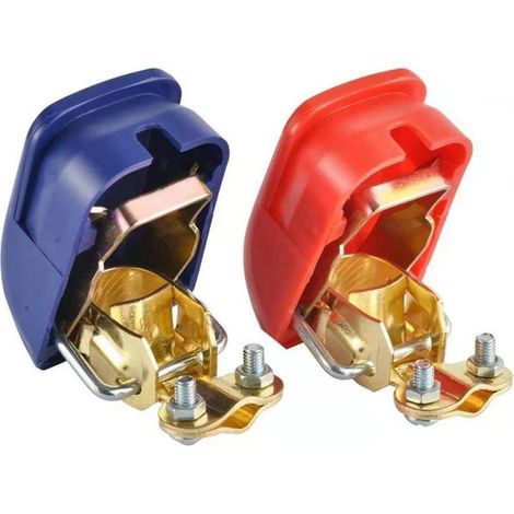 Lot de 2 Cosses Batterie Serrage Rapide, Libération Rapide Cosse Batterie Bornes de Batterie Connecteurs, Coupe Batterie pour Bateau/Camion/Voiture/Van (1/4)