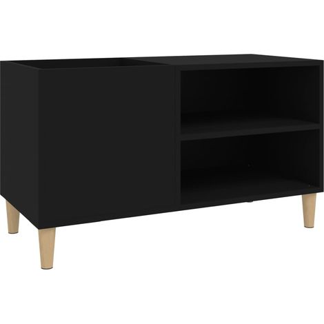Armoire à disques,Meuble de Rangement,Meuble TV noir 84,5x38x48 cm bois d'ingénierie -97042 (1/5)