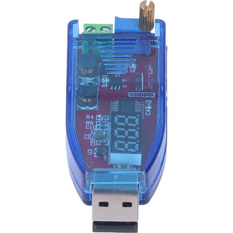 Module d'alimentation réglable USB convertisseur de tension 5V vers 3.3V 9V 12V 24V boîtier ABS bleu transparent 3W (1/5)