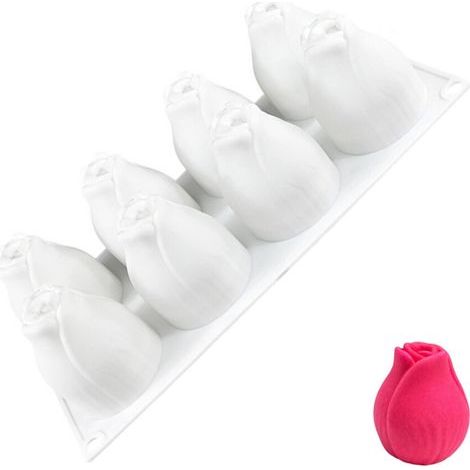 Moules élégants de petit gâteau de 8 roses résistants à la (1/2)