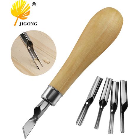 Ensemble de cinq couteaux à sculpter le bois, couteau à sculpter à manche en bois pour la gravure, outils de loisirs créatifs, fournitures artistiques professionnelles.