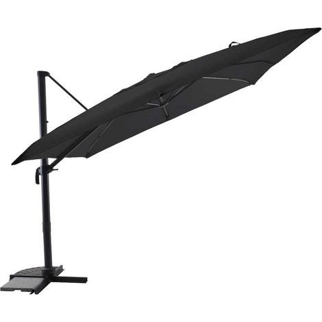 Parasol déportée 3 x 3 m inclinable 5 positions Anthracite - Jardideco (1/2)