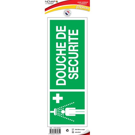 Panneau Douche de sécurité - Vinyle adhésif 330x120mm - 4230351