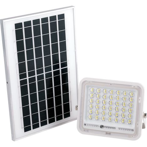 Proyector LED Solar 40W 6500K Panel: 6V/8W Batería: 3,2V/5000MaH Control Remoto [HO-SOLARFL-40W-02]