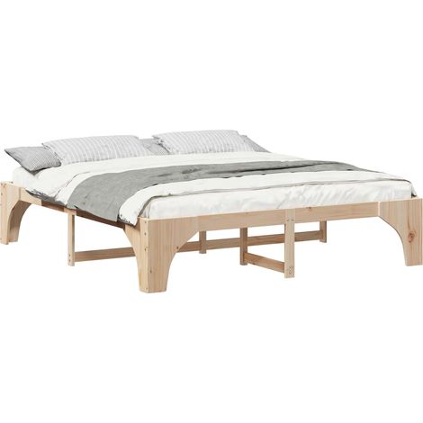Bettrahmen Braun 180 x 200 cm Massives Kiefernholz vidaXL