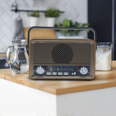 Radio Fm Rétro Sans Fil Portable Mp3 Enceinte Bluetooth Usb Aux Tf Q-sy500 (1/5)