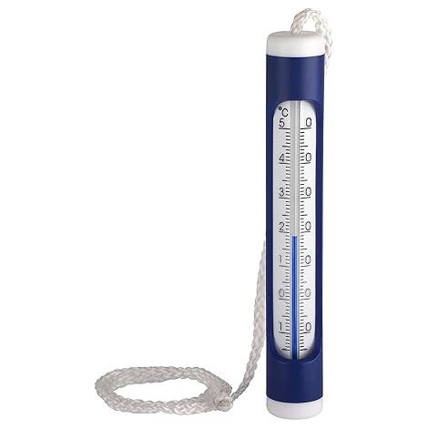 Thermomètre de piscine flottant – Plage de mesure -15 à +50 °C – Sangle de fixation – Lecture confortable de la température – Tfa Dostmann