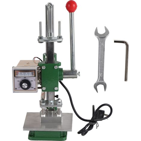 Machine à gaufrer à chaud portable pour cuir, presse à chaud manuelle 220V avec prise UK, outil de marquage artisanal (1/5)