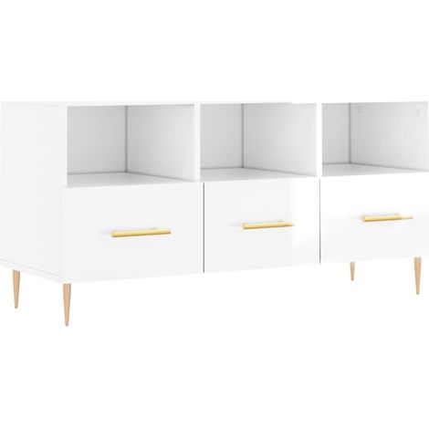 Maison Exclusive - TV-Schrank Hochglanz-Weiß 102x36x50 cm Holzwer