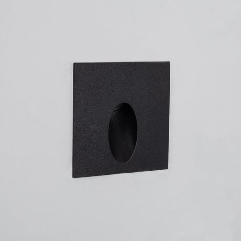 LED Wandeinbauleuchte Außen 3W Quadratisch Aluminium Schwarz Ellis 4000K Neutralweiß