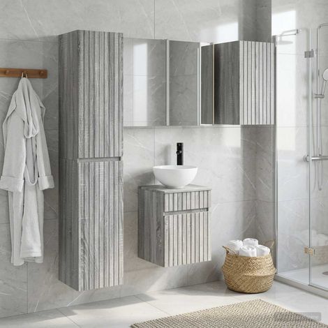vidaXL Bathroom Cabinet Set 5 pcs Grey Sonoma Engineered Wood (1/5)