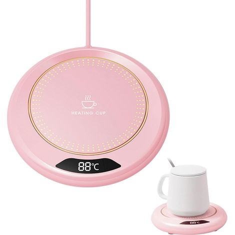 Scaldatazze, scaldatazze USB, scaldatazze da caffè, scaldacandele intelligente, scaldabevande elettrico con 3 impostazioni di temperatura per caffè, tè, latte e candele (rosa)