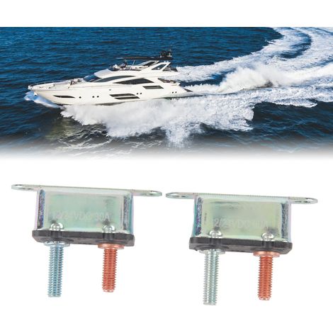 Disjoncteur à réarmement automatique 12 V/24 V, disjoncteur de surintensité à ailettes fixes, disjoncteur universel pour véhicules et bateaux, 30 A (1/5)