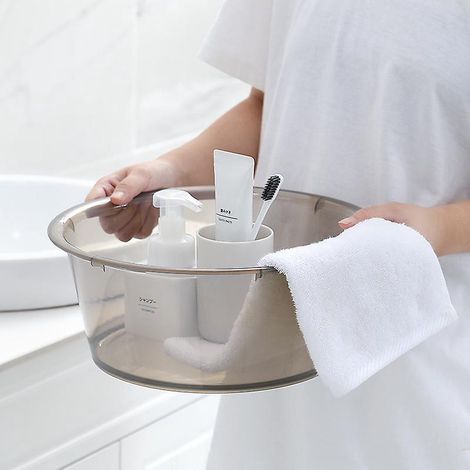deux Morceaux De Petit (23,7 11,5 Cm) Lavabo Transparent Lavabo En Plastique Mnager Simple Dortoir D'tudiant Paissi Avec Un Petit Bassin Pour Le (1/5)