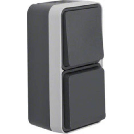 Interrupteur et prise Berker 47803515 W.1 apparent gris, gris clair (1/3)