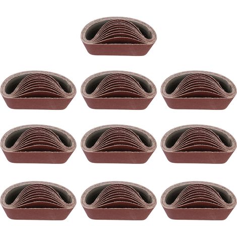Schleifbänder 100 x 915 mm, Körnung 80/120/150/240/400 für Bandschleifer, zum Schleifen, Feilen, Schärfen und Entzundern (10 Stück) (1/5)