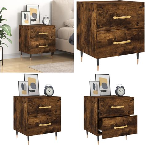 Nachttisch Räuchereiche 40x35x47,5 cm Holzwerkstoff - Nachttisch - Beistelltisch - Wohnzimmermöbel - Schlafzimmerschränke - Holzmöbel - Home & Living (1/5)