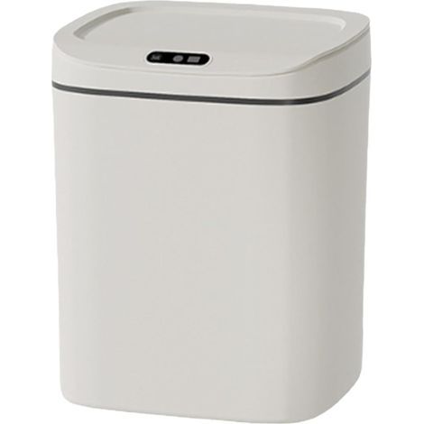 Sleek Smart Trash Can, Electric Touchless Trash Bin, Motion Sensor Garbage Can, Large Capacity Smart Bin 28 x 23 x 20 cm for Indoor, Outdoor, Present, Bedroom, Living Room, White Color (1/5)