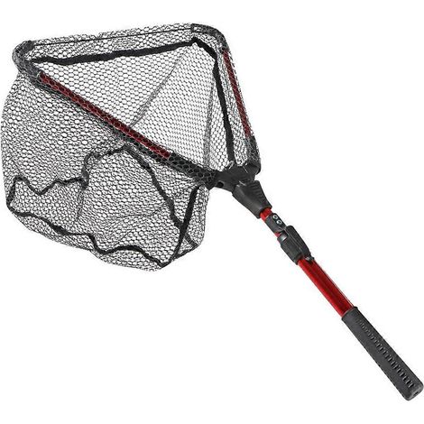 Épuisette de pêche pliable de 75 à 90 cm, télescopique, rouge (1/5)