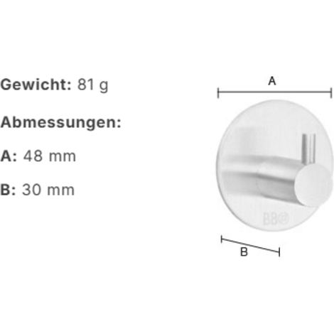 Smedbo Design Haken in Edelstahl verchromt, Selbstklebend BK1101