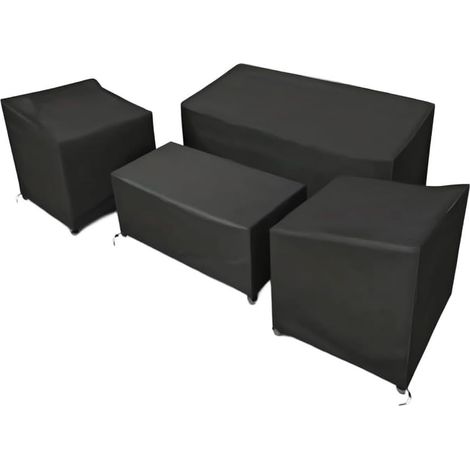 Lot de 4 housses de meubles de jardin robustes en tissu indéchirable résistant aux intempéries avec aérations (1/5)