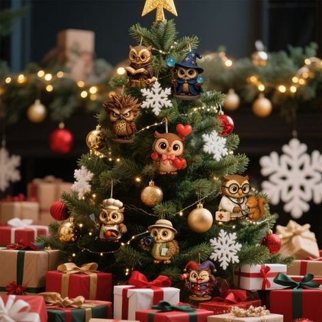 Calendrier de l'Avent 2025 Hiboux Bébés - 24 Boîtes Mystère à Collectionner - Décoration de Noël Charmante - Idée Cadeau Originale (1/5)