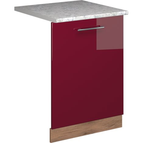Façade de lave-vaisselle Fame-Line, Rouge bordeaux Haute brillance, 60cm , PT Marbre, Vicco