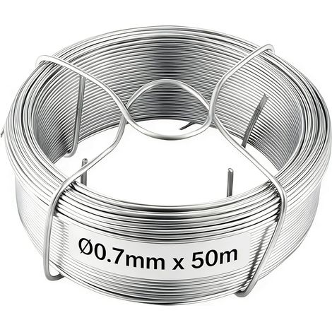 1 Rouleau Fil De Fer Galvanisé 0,7mm 50m Résistant Plantes Clôture Jardin