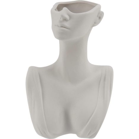 Vases à fleurs créatifs en forme de tête humaine, vase portrait décoratif nordique, pot de fleurs ornemental, statue en céramique artisanale pour la maison (1/5)