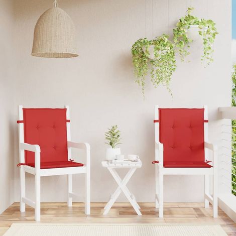 Lot de 2 Coussins de chaise de jardin Coussin de siège Coussins pour Fauteuil de Jardin à dossier bas rouge DHNET9047875 (1/5)