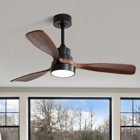 Ventilatore da soffitto da 121 cm e 31 W con luce LED da 18 W – Motore DC silenzioso a 6 velocità – Telecomando programmabile estate/inverno (1/5)