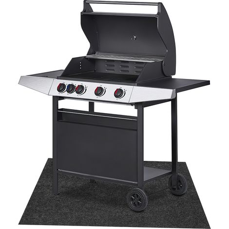 TolleTour Tapis de barbecue 90x120 cm, protection de sol antidérapante, résistant à l’huile et déperlant, pour grill, terrasse et jardin