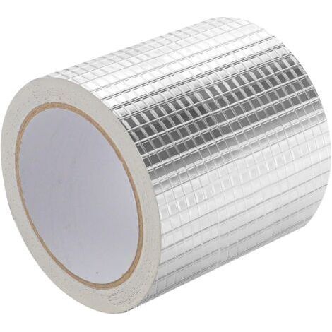 Ruban Butyle en Feuille D'aluminium, Scotch Etanche Eau, Ruban Etancheite 10CM × 5M, Scotch Anti Fuite pour Sceller les Fissures dans Gouttières, Tuyaux, Piscines et Toits (1/4)