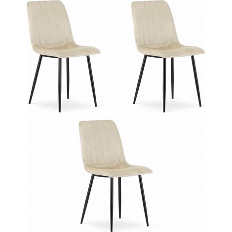 Lava-Sessel – hellbeiger Samt x 3 (1/5)
